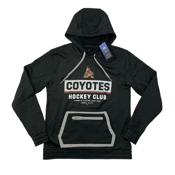 Adidas Arizona Coyotes Sweatshirt Mens S Small Black AeroReady NHL Hockey Club - Picture 1 of 16